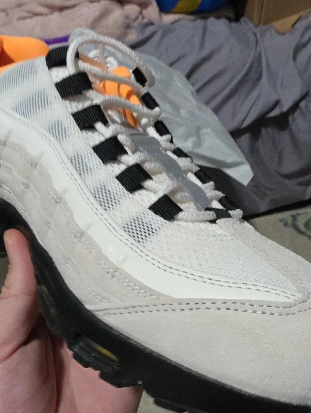 Nike Men's Air Max 95 Sneakers White Black Orange